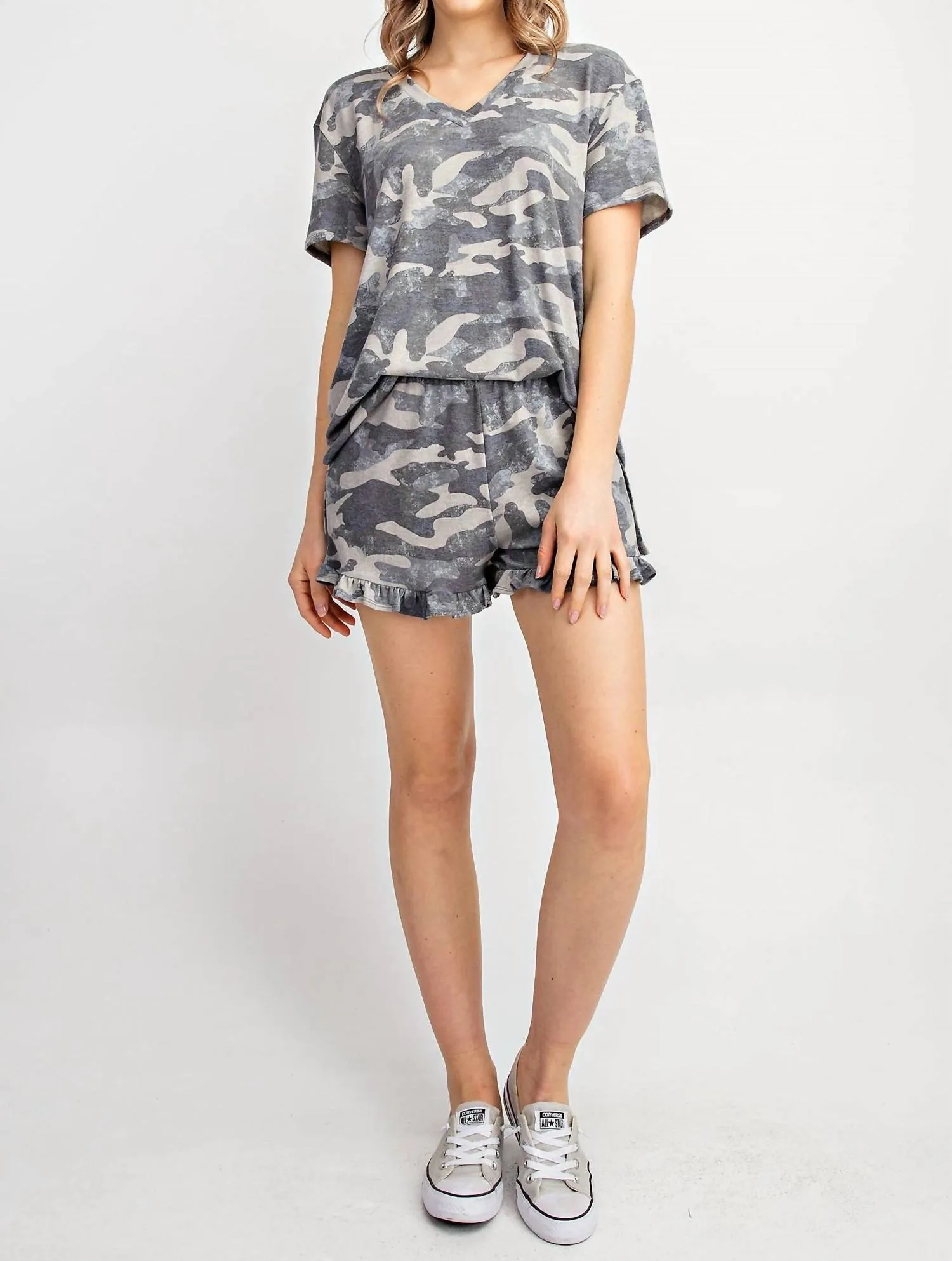 143 Story - Camouflage Short Sleeve Top