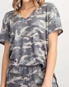 143 Story - Camouflage Short Sleeve Top