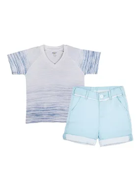 2-Piece Beach Life T-shirt & Oxford Shorts Set