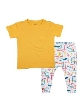 2-Piece Summer Glow T-shirt & Knit Pants Set