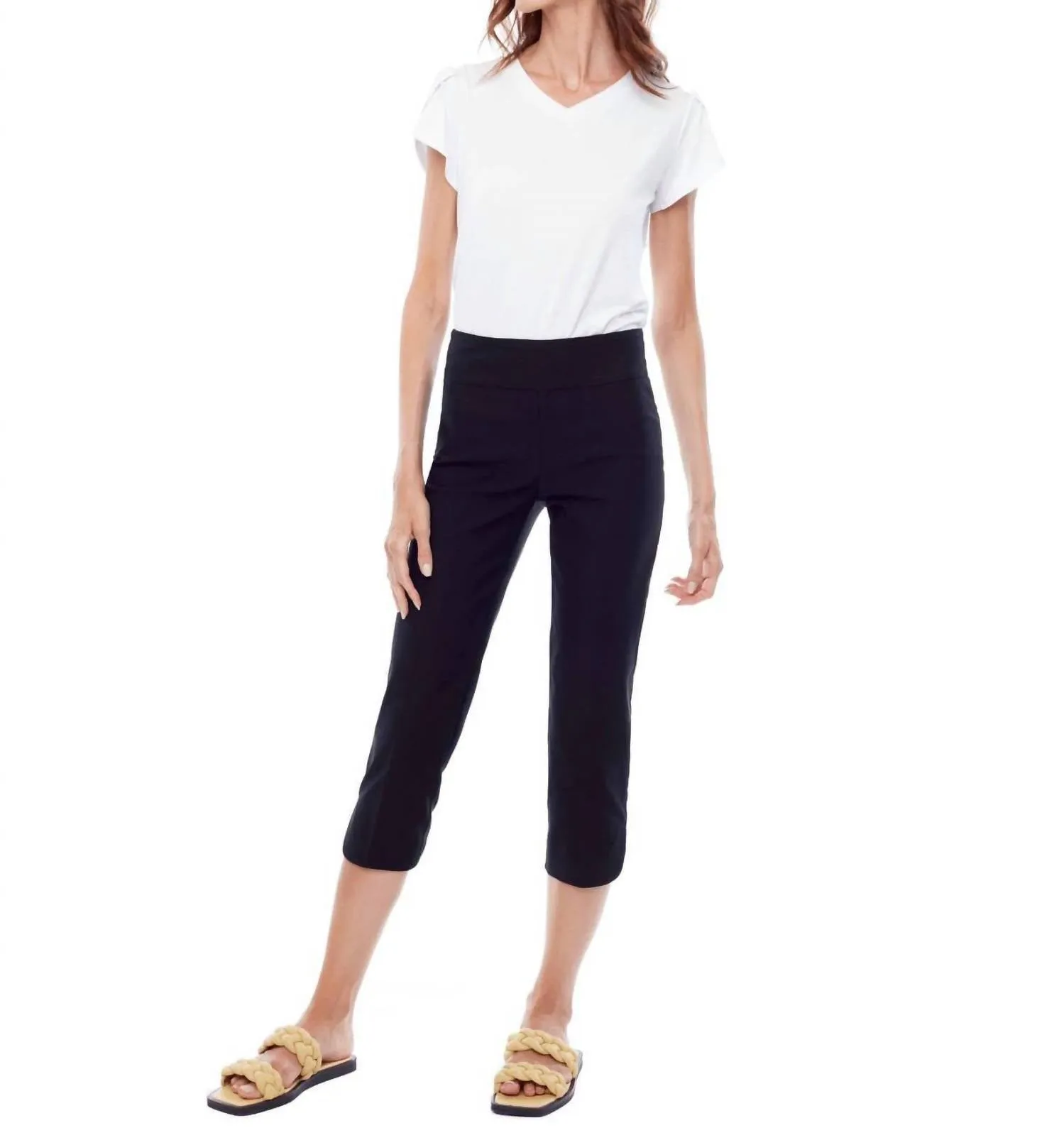 22" Petal Capri Solid Techno Pant