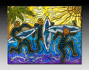 3 Surfers Ceramic Tile