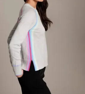 Alashan Cashmere - Cotton Cashmere Rainbow Placket Saddle Raglan