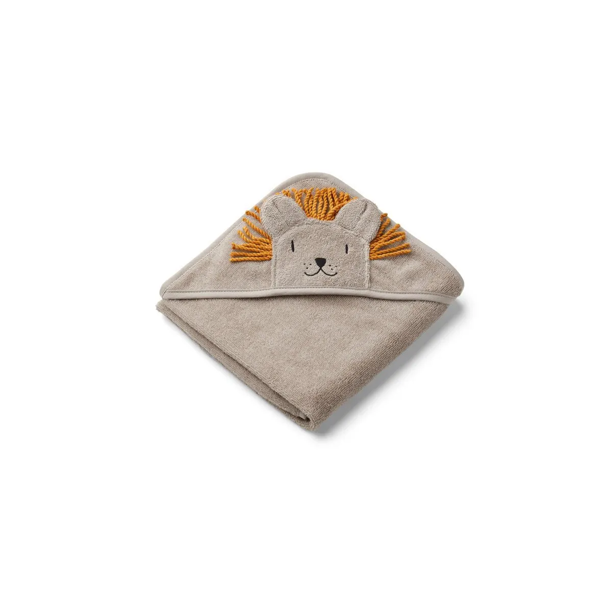 Albert Hooded Baby Towel - Lion stone beige