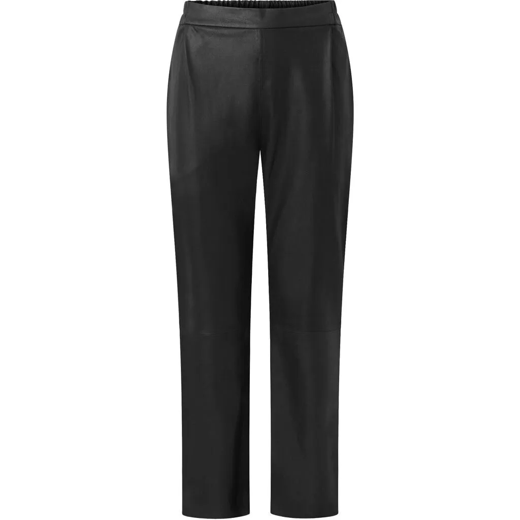 Alicia straight leg pants in leather / 50268 - Black (Nero)