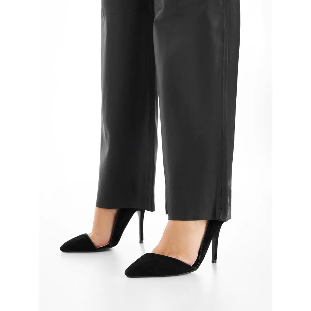 Alicia straight leg pants in leather / 50268 - Black (Nero)