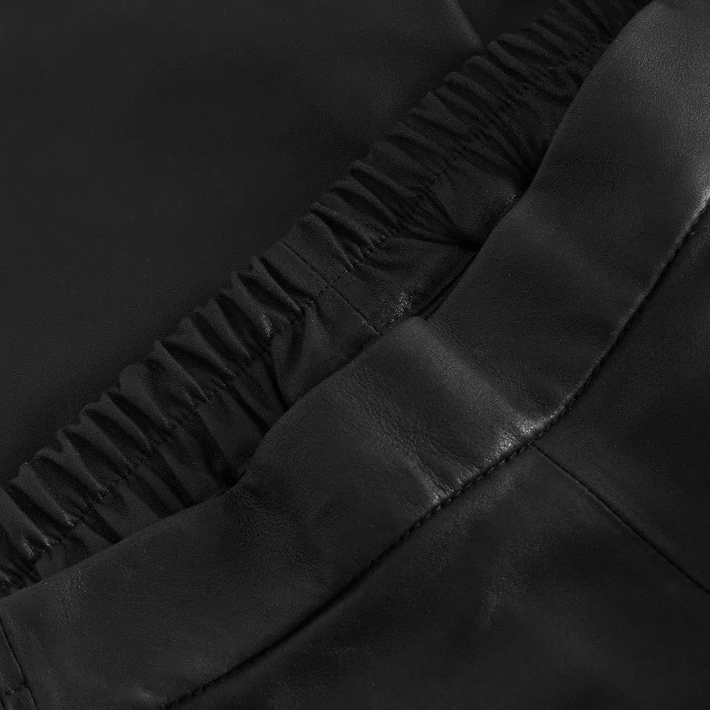 Alicia straight leg pants in leather / 50268 - Black (Nero)