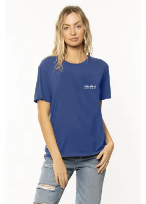 Amuse Checkerboard Boyfriend Tee-Indigo