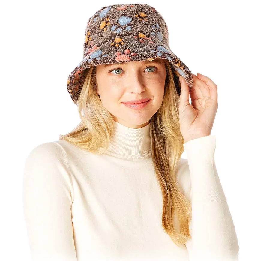 Animal Paw Faux Fur Bucket Hat