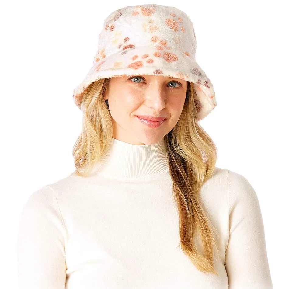 Animal Paw Faux Fur Bucket Hat