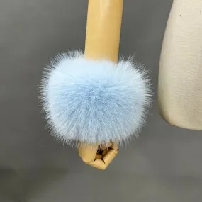 Baby Blue Snap Band Faux Fur Cuffs