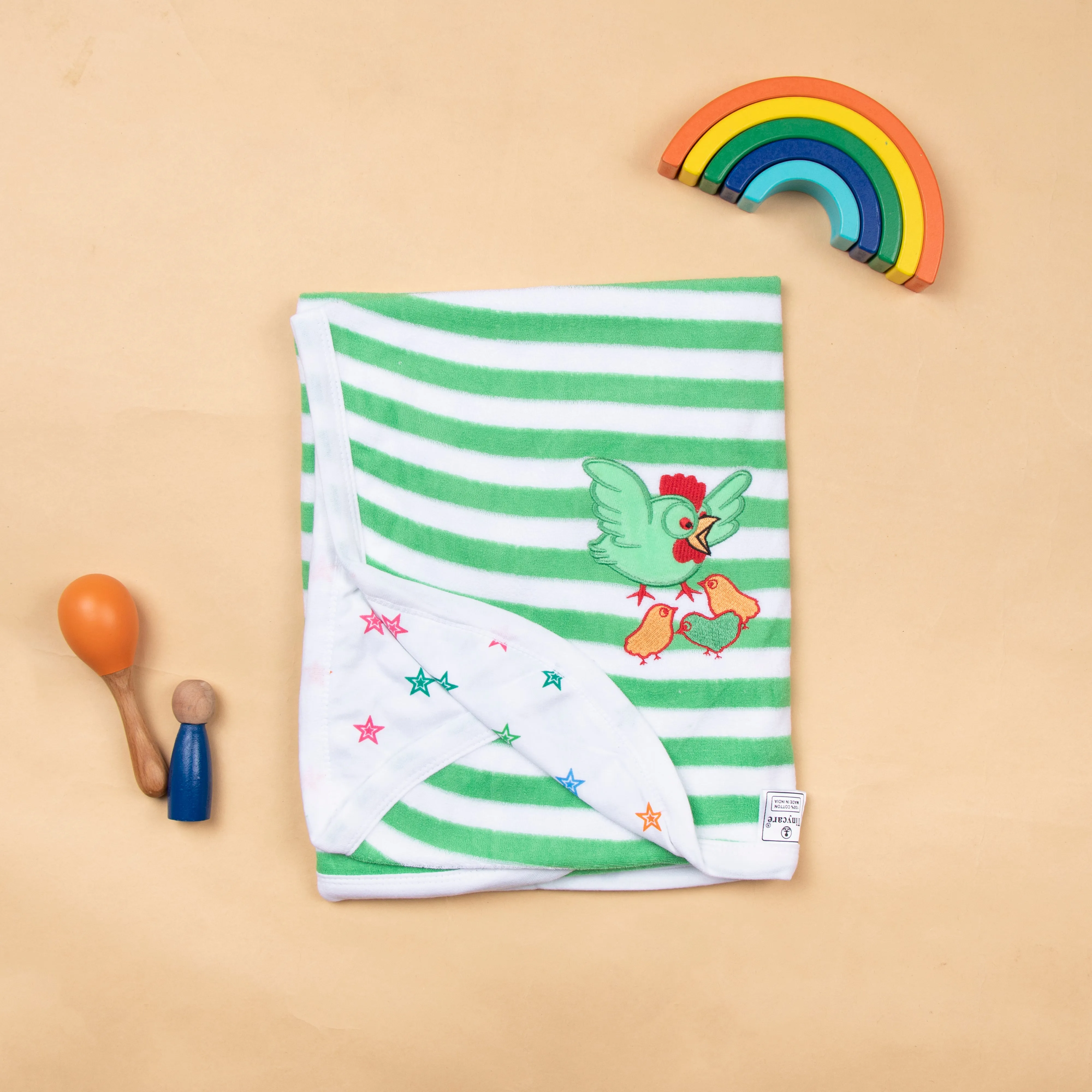 Baby Towel Terry Knitted Stripes