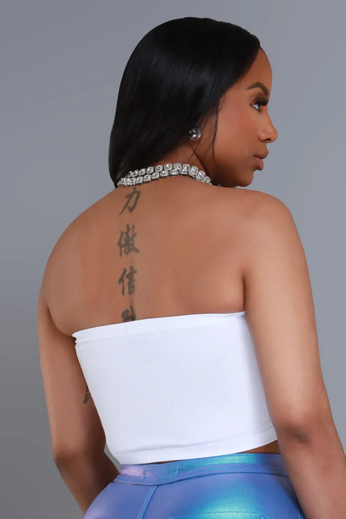 Back In The Game Bandeau Top - White