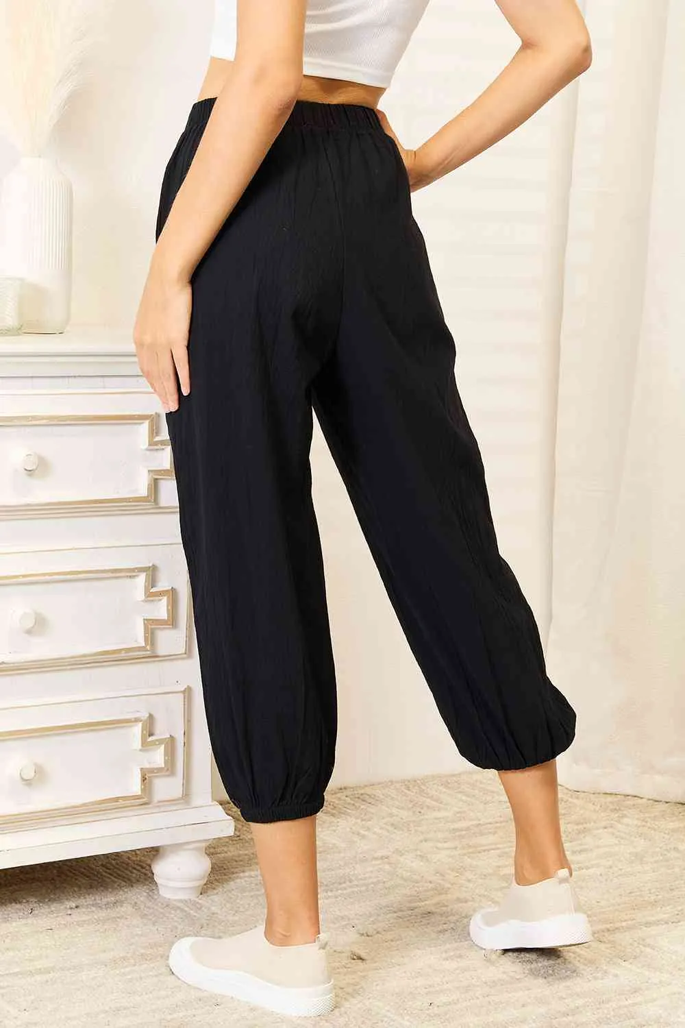 Be You Decorative Button Cropped Pants