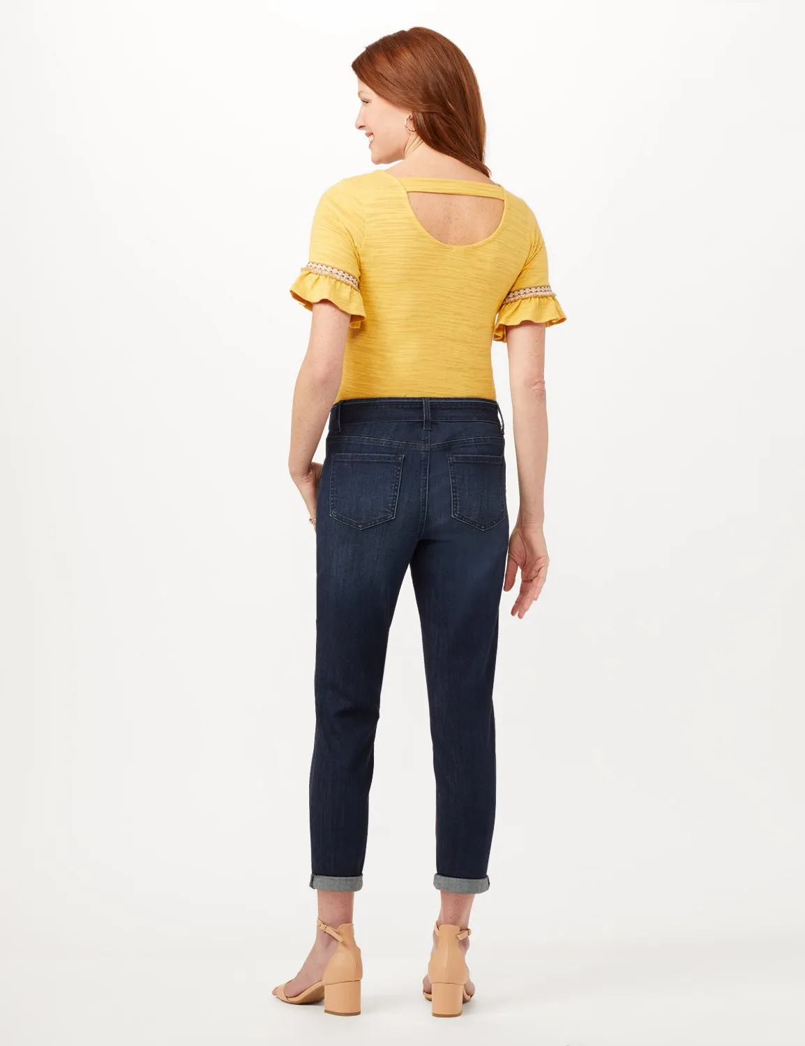Belted Cargo Pants with Roll Cuff Bottom