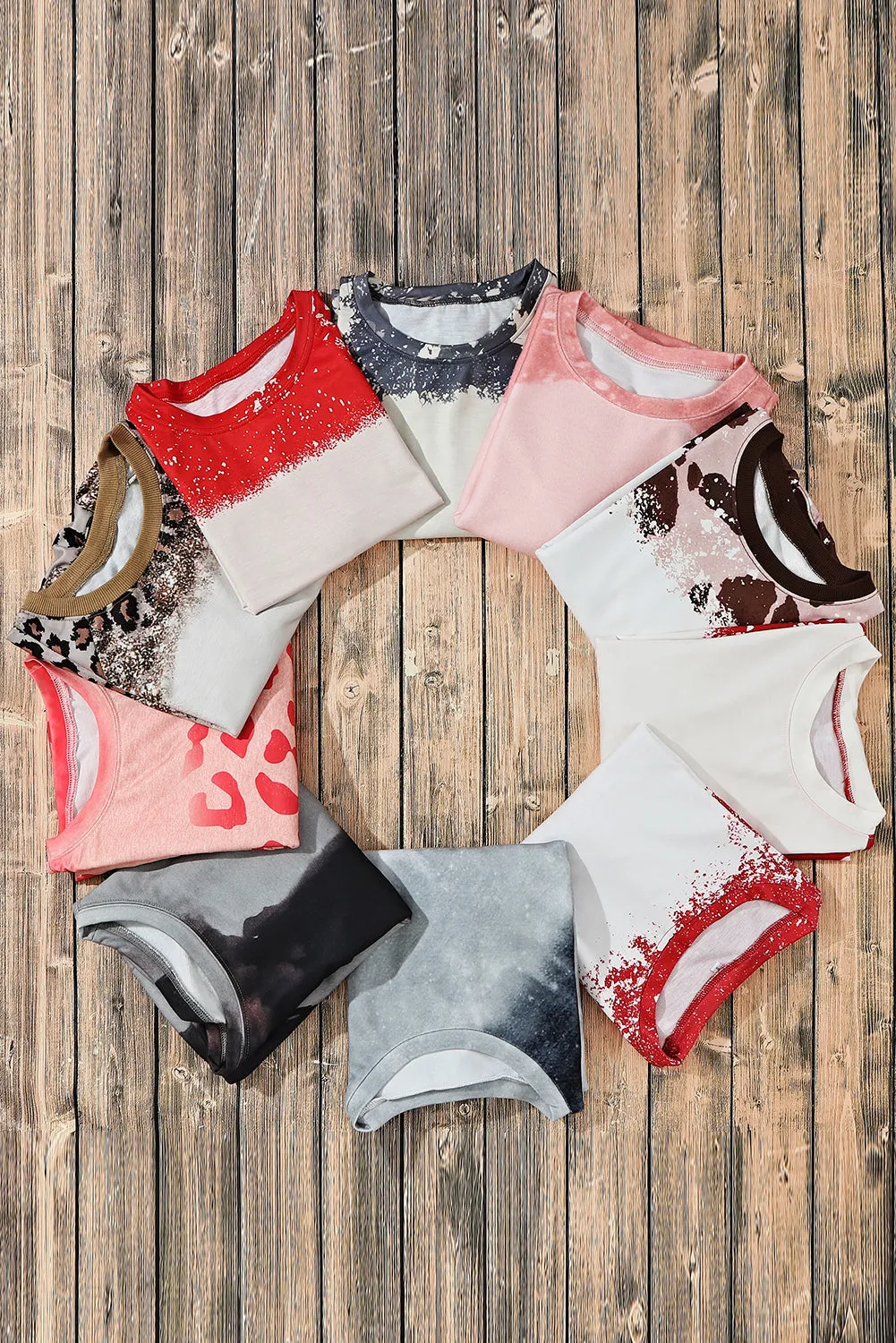 Bleached Tie Dye Long Sleeve Top