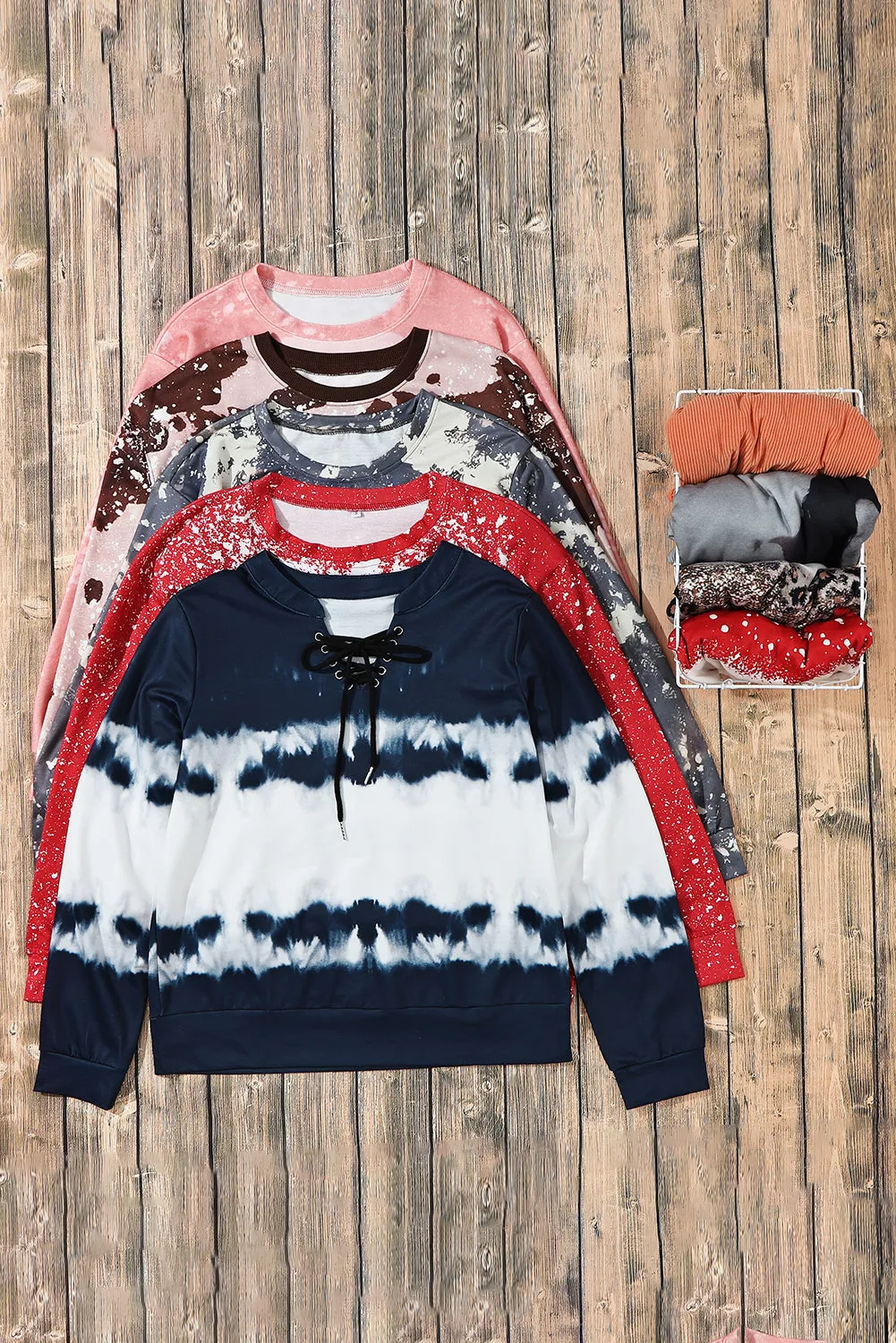 Bleached Tie Dye Long Sleeve Top