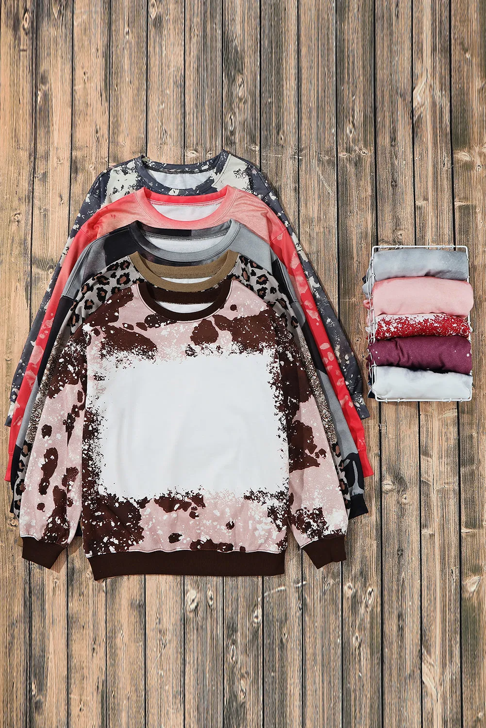 Bleached Tie Dye Long Sleeve Top