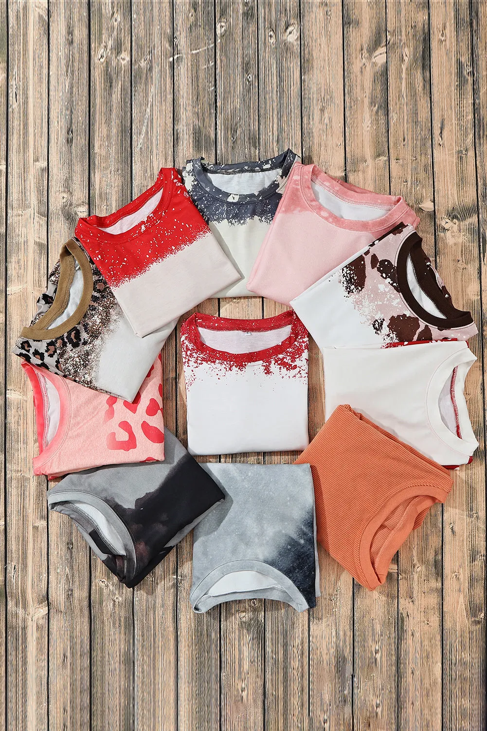 Bleached Tie Dye Long Sleeve Top