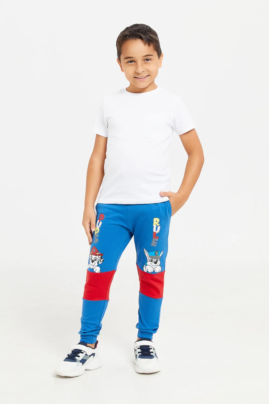 Boys Blue Paw Patrol Print Active Pants