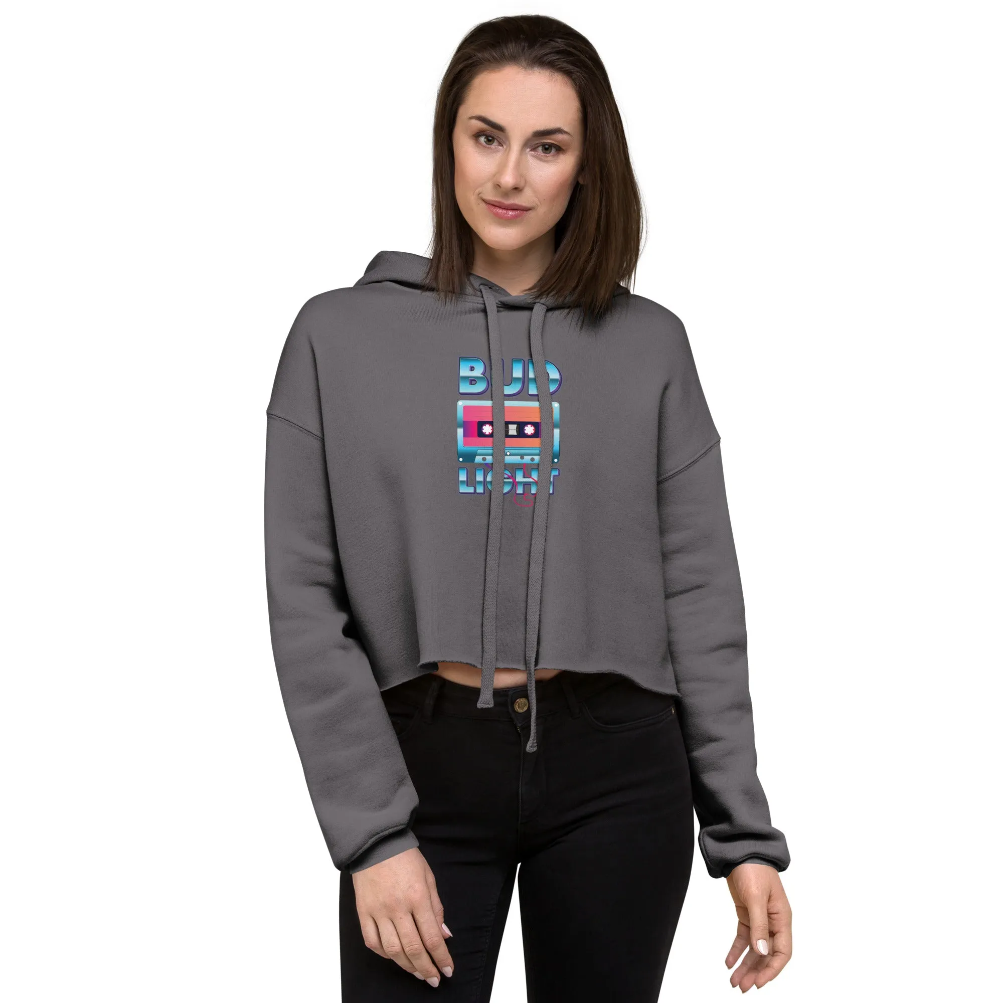 Bud Light Retro Cassette Crop Hoodie
