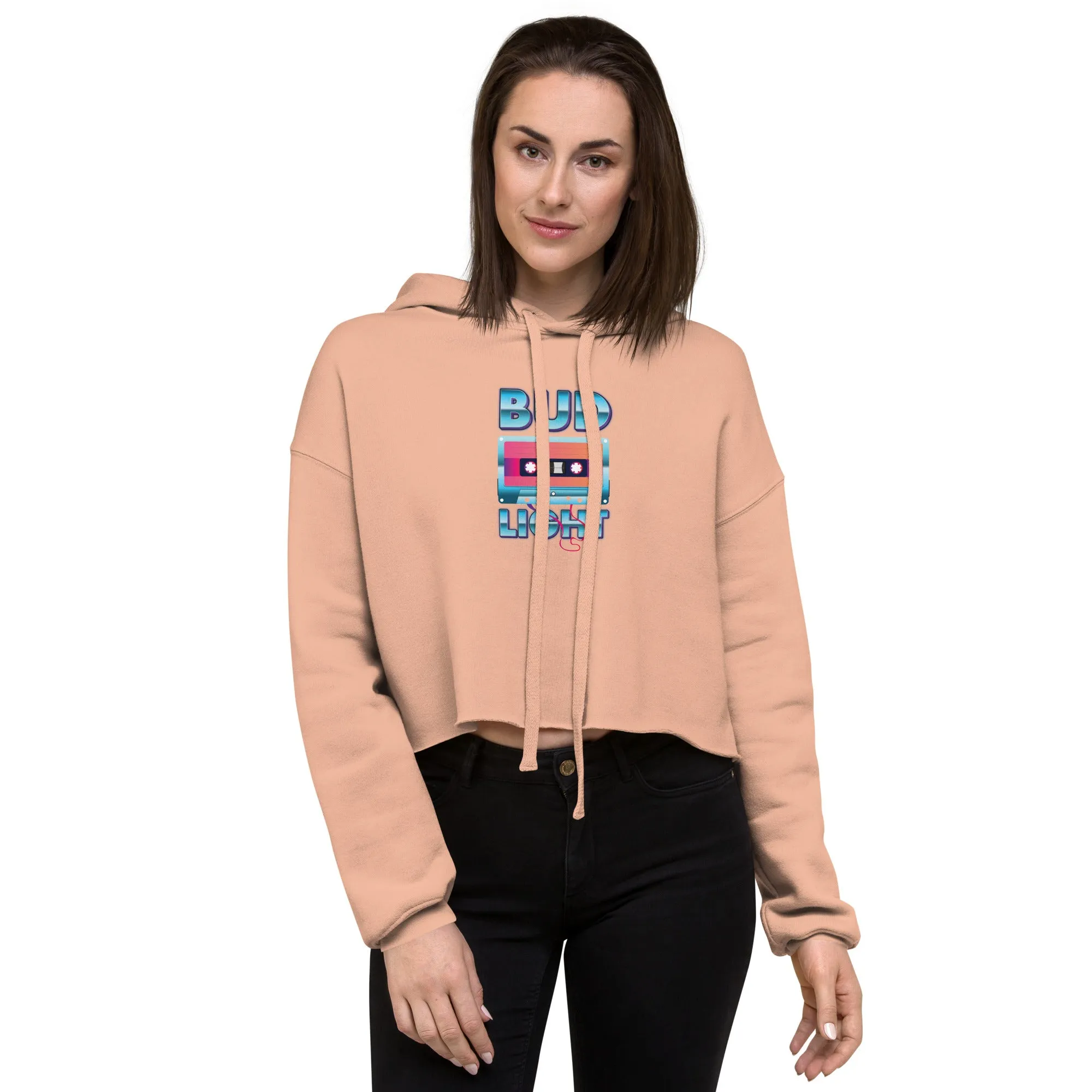 Bud Light Retro Cassette Crop Hoodie