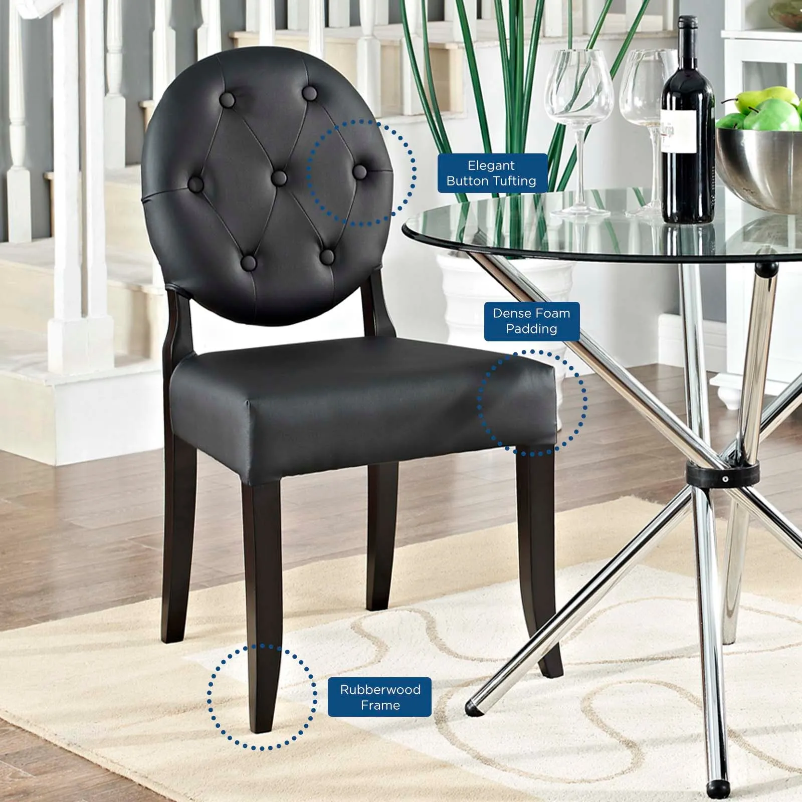 Button Dining Side Chair Set of 4