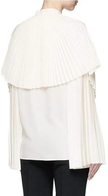 'Carissa' Pleated Cape Overlay Shirt