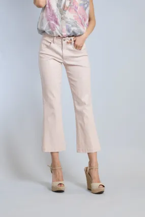 Coated Kick Flare Jean | Pink
