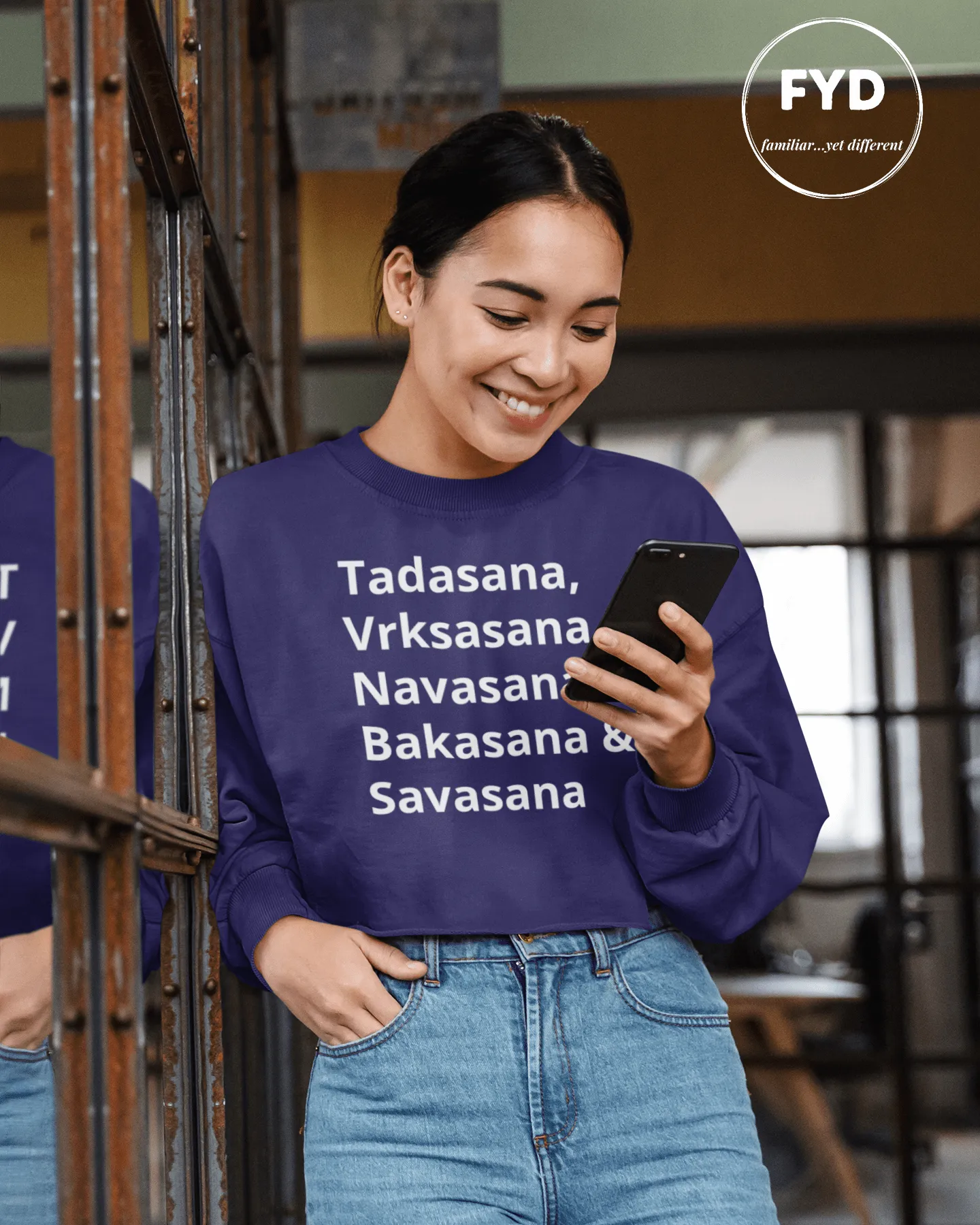 Crop Sweatshirt yoga poses in 4 colors