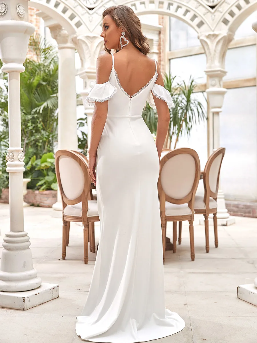 Deep V-Neck Fishtail Silhouette Wholesale Wedding Dresses