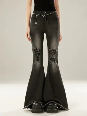 Denim Flared Damaged