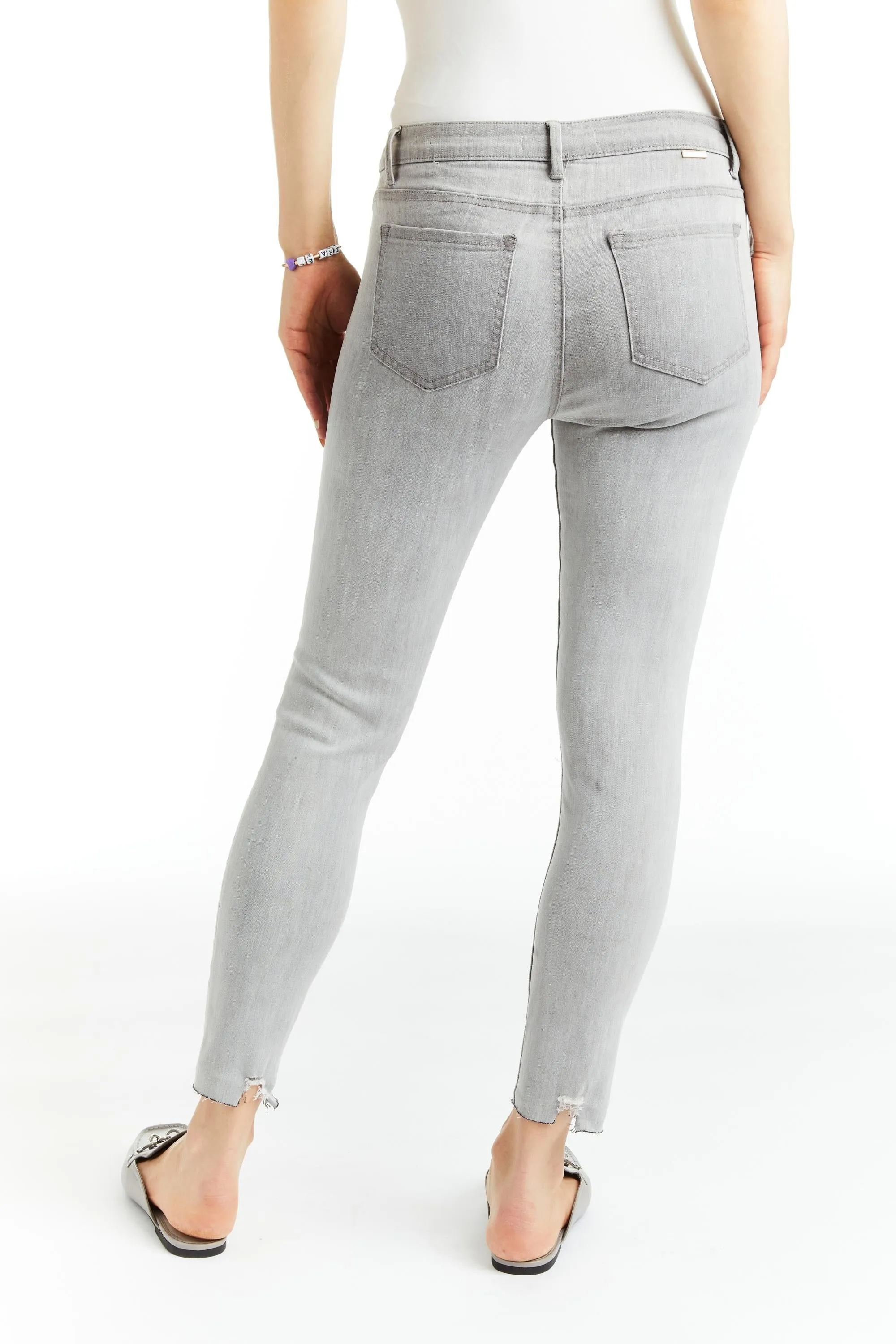 Diane - Destructed Crop Skinny In Grey