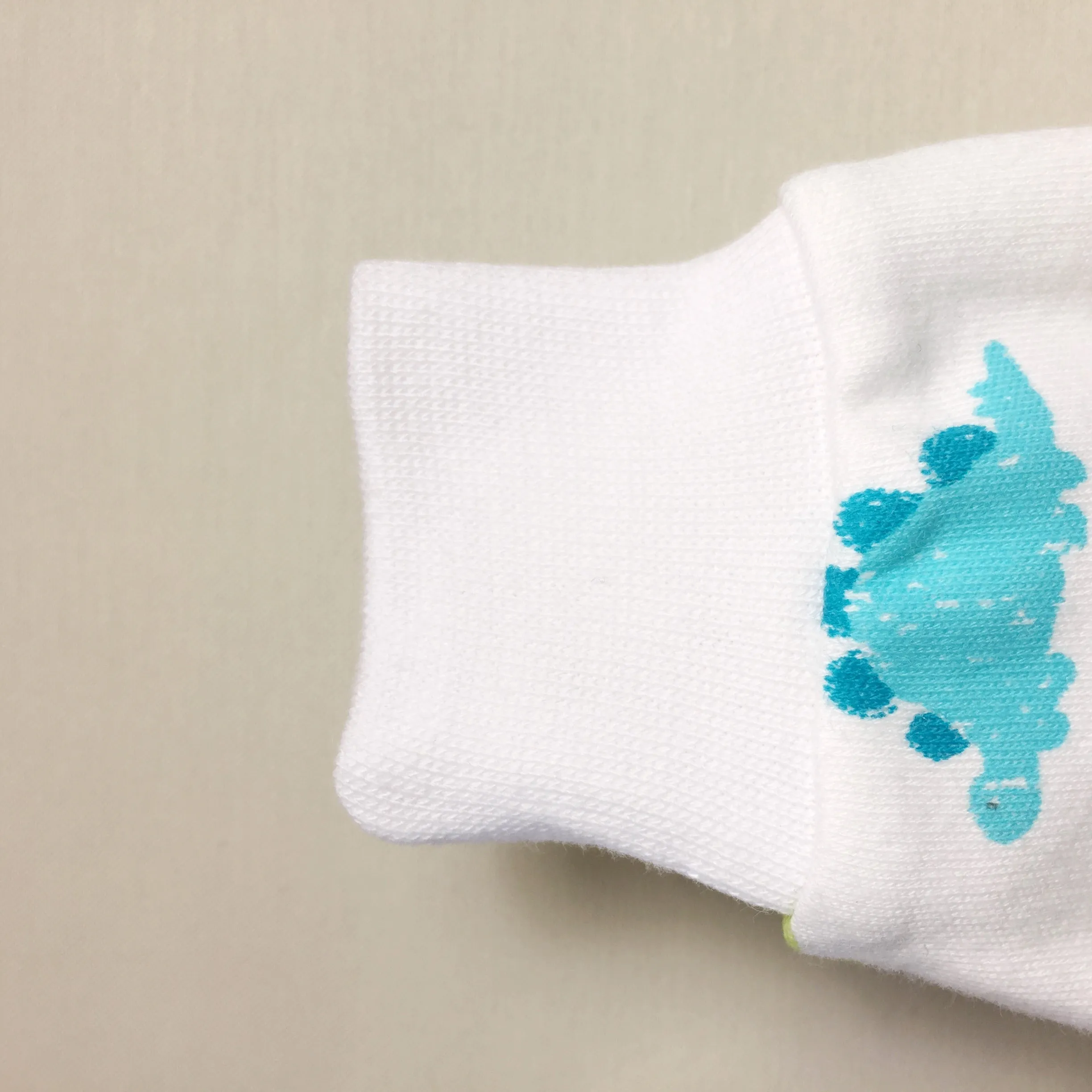Dino Snap Front Footie - White