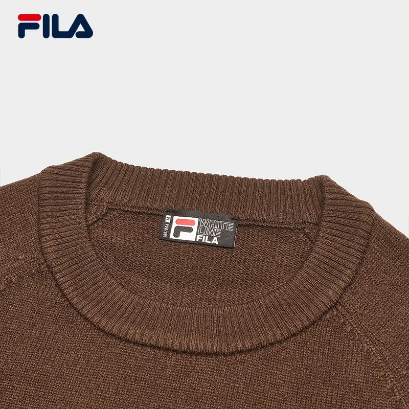 FILA CORE LIFESTYLE WHITE LINE GRENOBLE Women Knit Sweater (Brown)