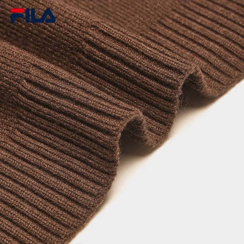 FILA CORE LIFESTYLE WHITE LINE GRENOBLE Women Knit Sweater (Brown)