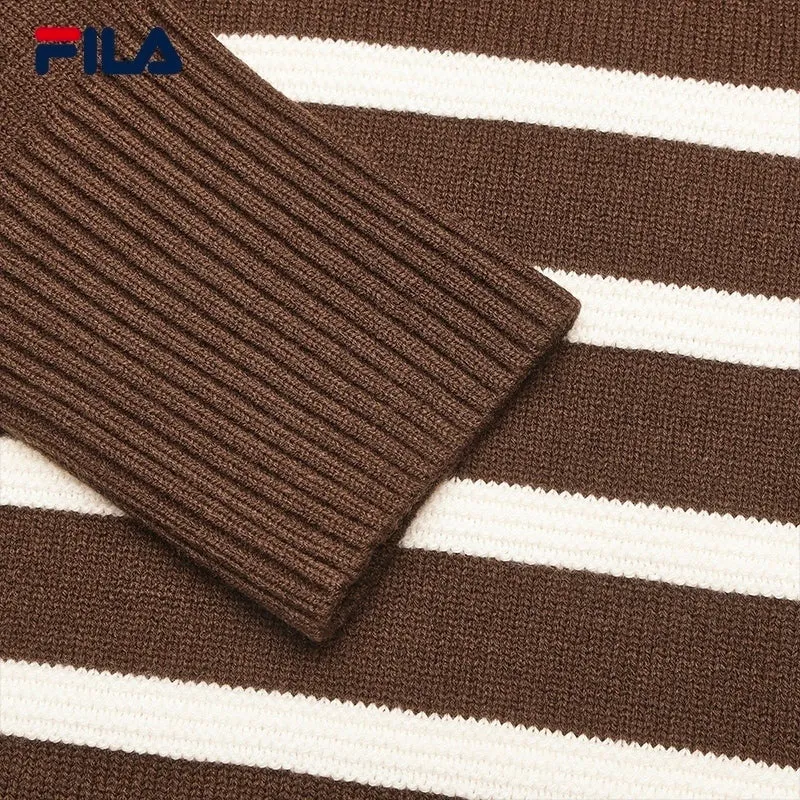 FILA CORE LIFESTYLE WHITE LINE GRENOBLE Women Knit Sweater (Brown)