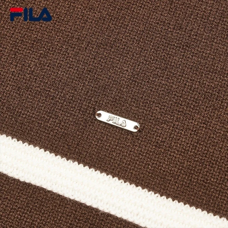 FILA CORE LIFESTYLE WHITE LINE GRENOBLE Women Knit Sweater (Brown)