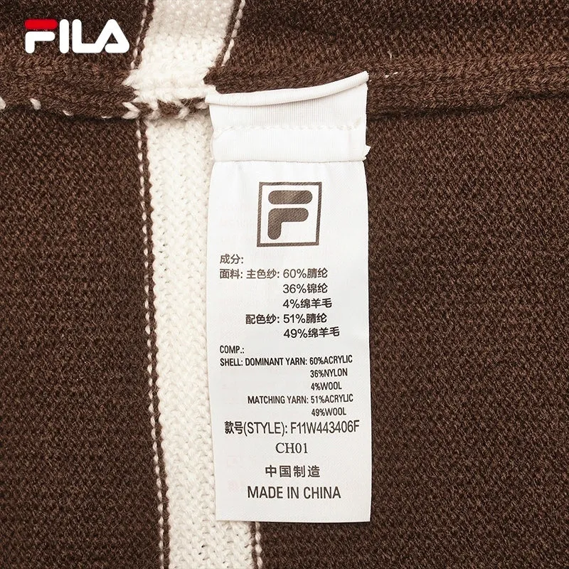 FILA CORE LIFESTYLE WHITE LINE GRENOBLE Women Knit Sweater (Brown)