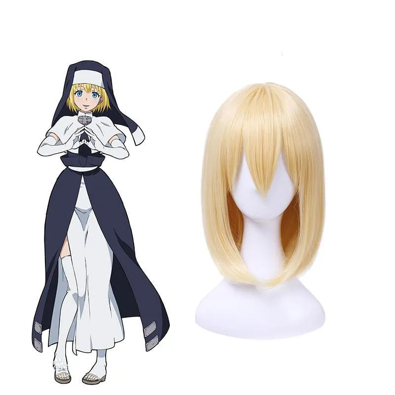 Fire Force Iris Blonde Medium Length Cosplay Wigs