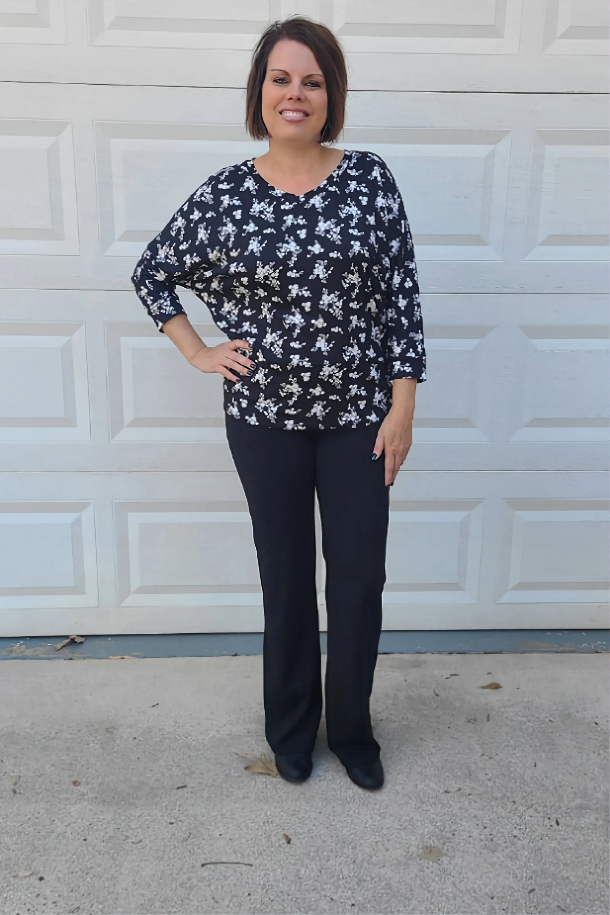 Flare Polyester Pants in Black