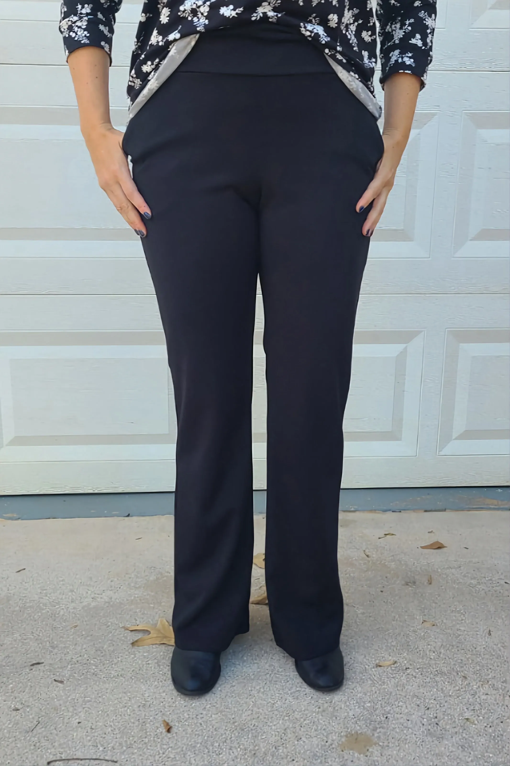 Flare Polyester Pants in Black