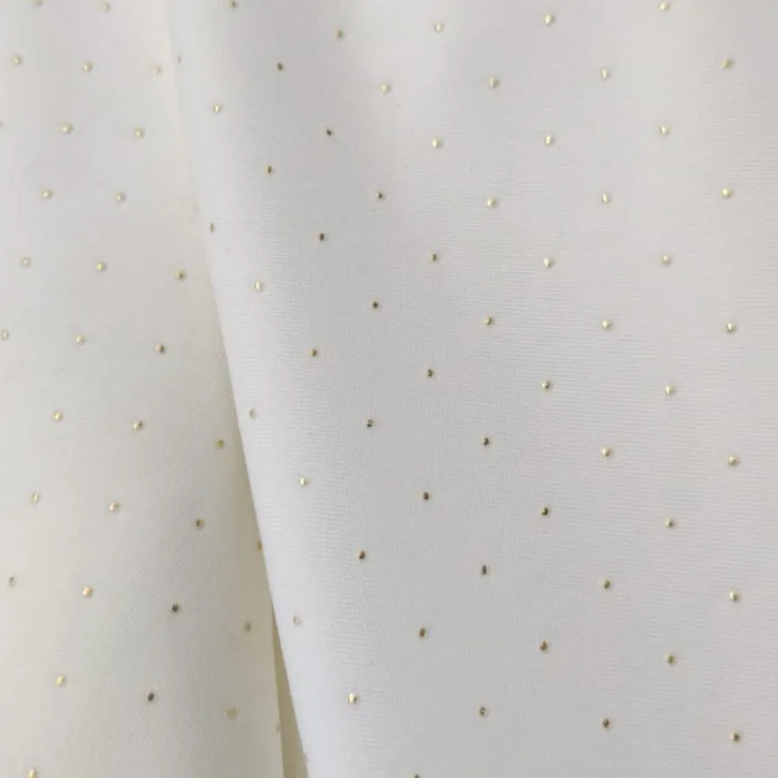 FS590_1 Gold Diamond Gel Scuba Stretch Knit Fabric Ivory