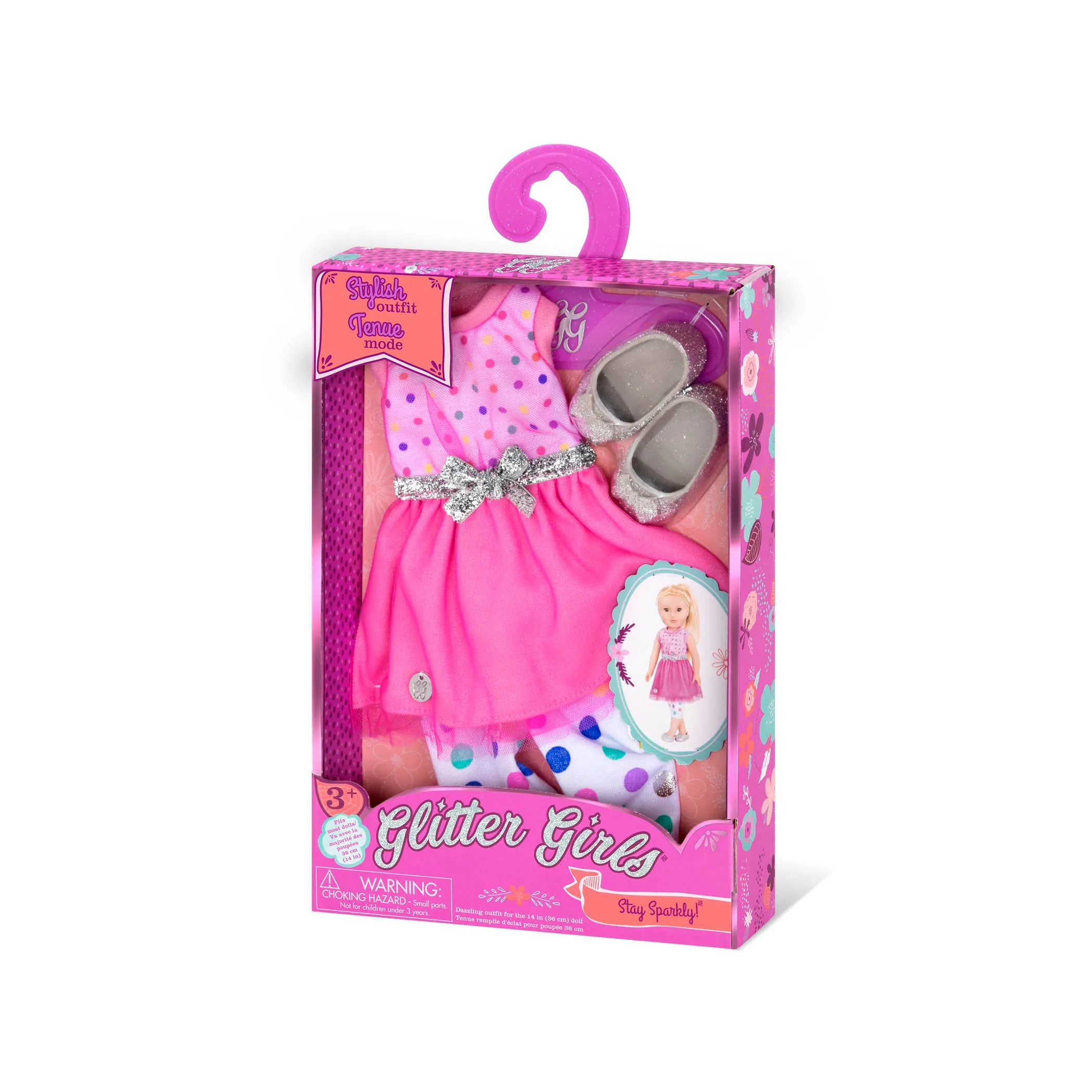 Glitter Girls Stay Sparkly Dress & Leggings Regular Outfit - 14" Doll Clothes & Accessories For Girls Age 3 & Up
