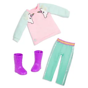 Glitter Girls Unicorn Dreaming Fashion Outfit (Pink) – 14-inch Doll Clothes and Accessories for Kids Ages 3 and Up