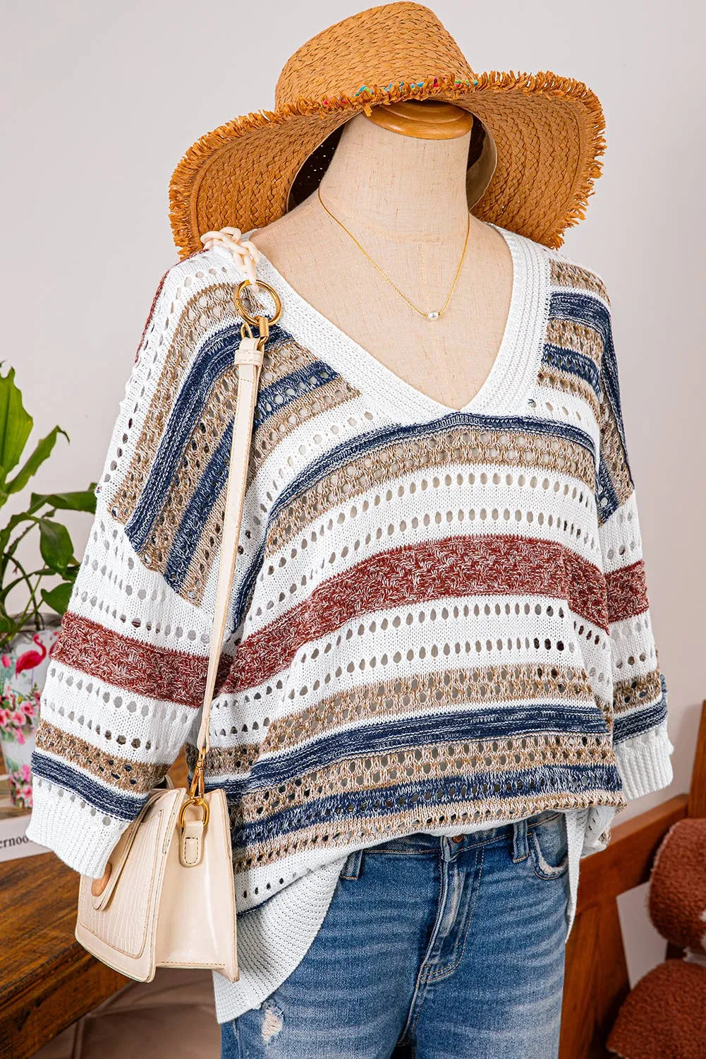 Half Sleeve Knitted Sweater