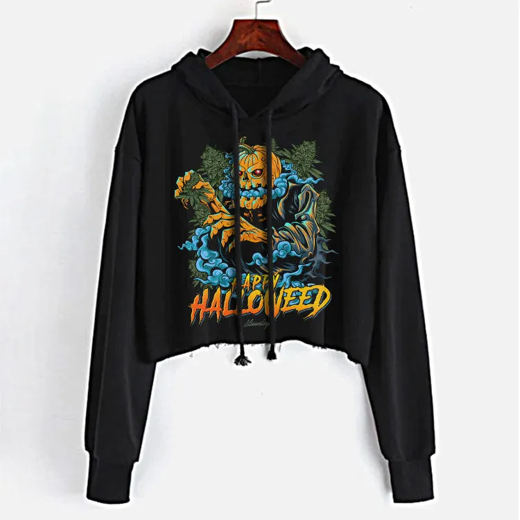 Happy Halloweed Crop Top Hoodie