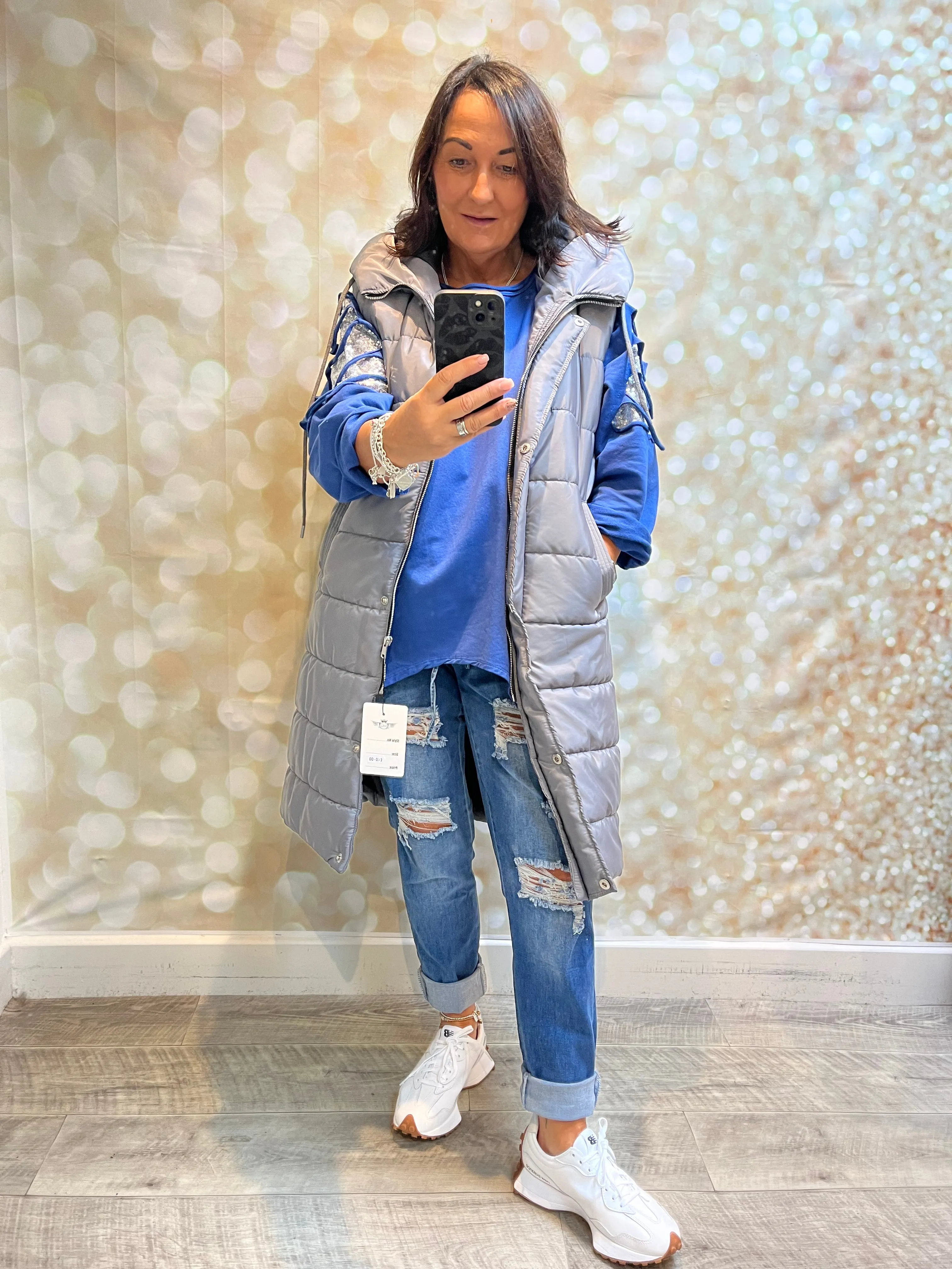 Hooded Gilet with side zips