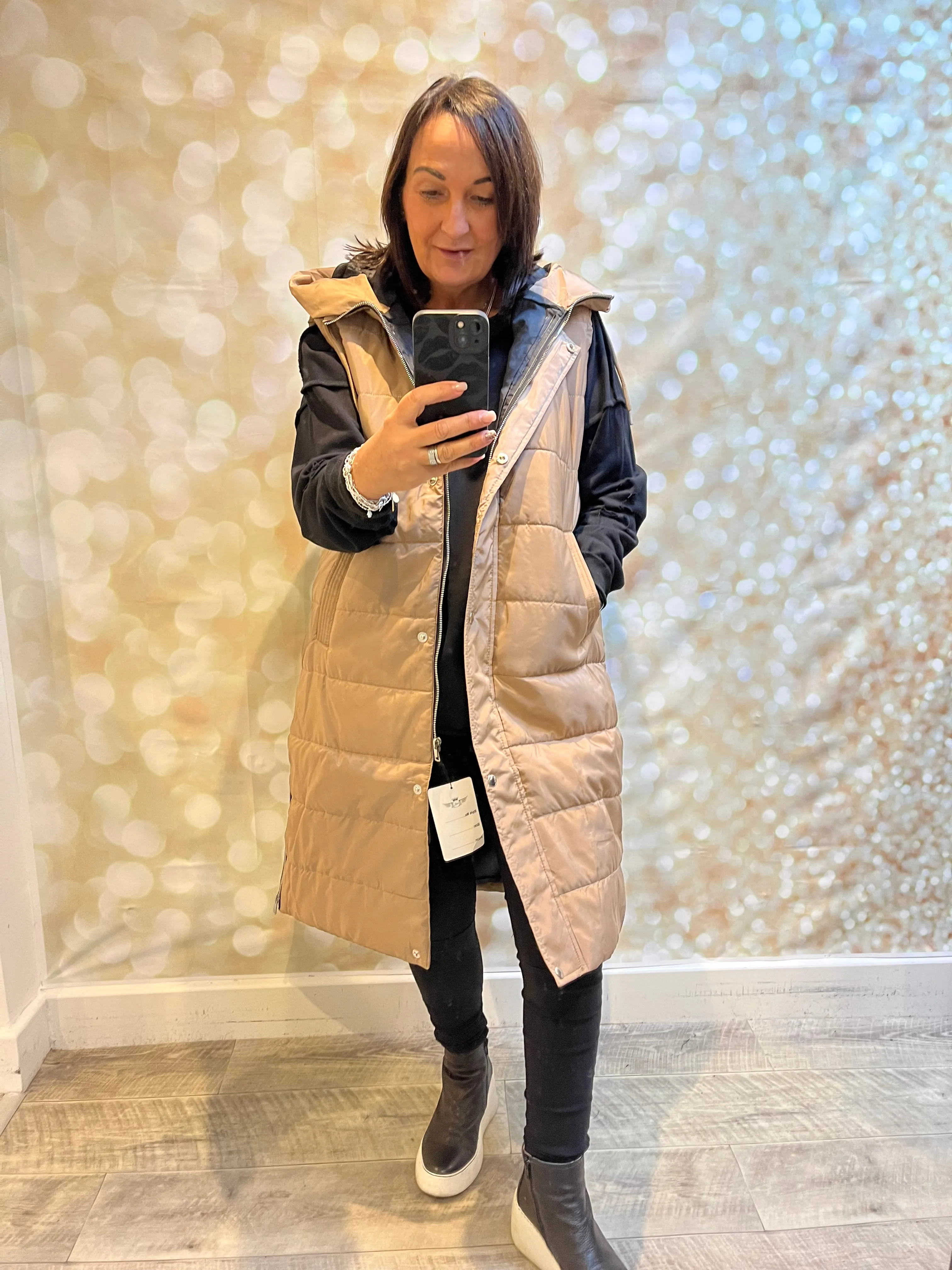 Hooded Gilet with side zips