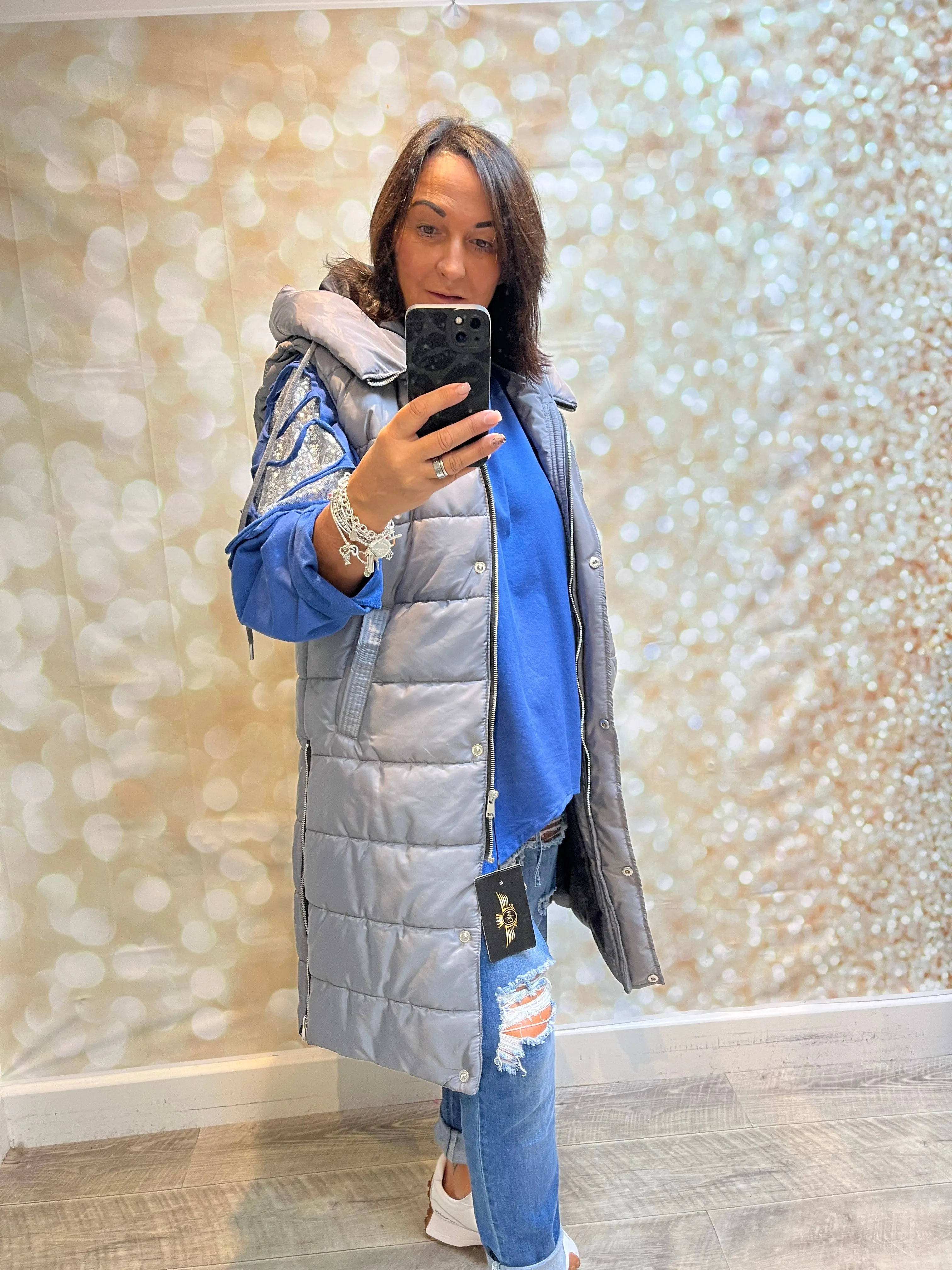 Hooded Gilet with side zips